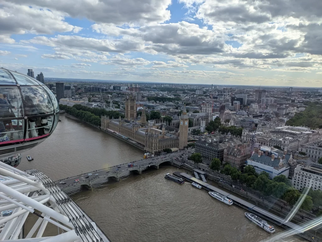 Vista di Westminster dal London Eye